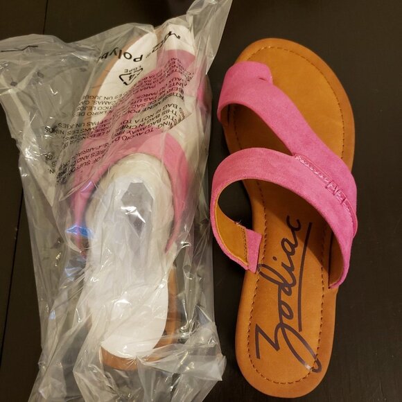 Zodiac Yuma 11M pink Azalea toe loop side sandal - Picture 2 of 8